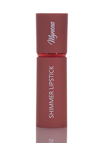 Mynena Nude Shimmer Lipstick With Silver Gold Glitter Hydrating Formula Vibrant Color | Talc-Free Paraben-Free Gluten-Free Cruelty-Free Sulfate-Free - Ginger #TOP7