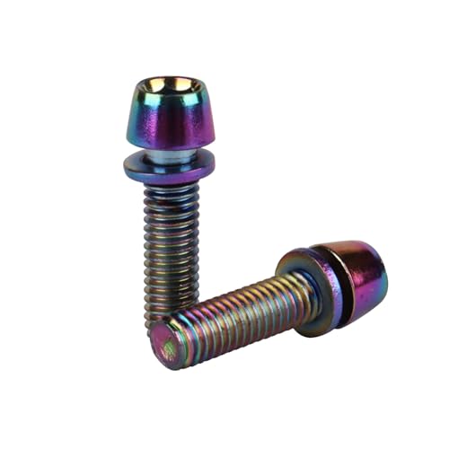 Image of Steel M5x18mm Bolts with Washer, Allen Hex Tapered Screw for Bicycle Stem, Pack of 6 (Ranibow)