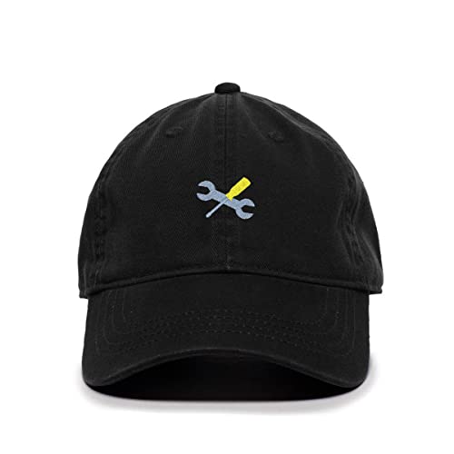 Tech Design Mechanic Tools Symbol Baseball Cap Embroidered Cotton Adjustable Dad Hat Black