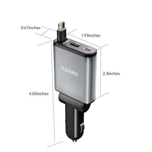 Chargeur de voiture rétractable Flexino 63W pour iPhone 16