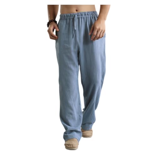 Linen Dress Pants Men Pants Men Men Summer Pants Mens Khaki Pants Relaxed Fit Pants for Men Mens Beach Wear Summer Pants for Men Mens Shorts Summer Pants Men Men Summer Pants (Light Blue,5XL)