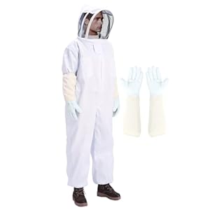 Beekeeper Suit for Men & Women – Sting Proof Ventilated Hood & Gloves, Full Body Protection for Beekeeping, Wasp & Hornet Suits, Durable Bee Suits for Men/Women (XXL-5’11”-6’3″)
