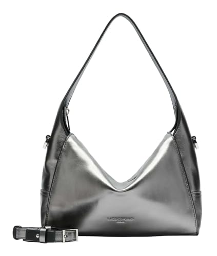 Sac à épaule Lou 2 LIEBESKIND BERLIN en cuir premium et finitions métalliques Silver Stone