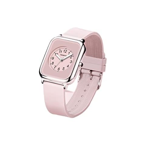 FEQEFQ Casual Business Leather Watch Pink Black Square Quartz Waterproof Fashion Simple Women's Watch (Color : Pink) Cover