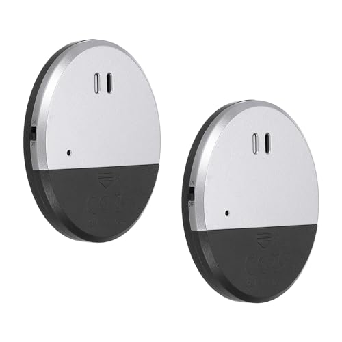 PATIKIL Puerta Ventana Alarma, 2 Paquete 125dB Vibración Alarma Sensor Puerta Ventana Seguridad Abrir Alarmas, Negro Plateado Tono