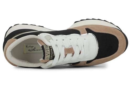 VINTAGE HAVANA Womens Major Glitter Platform Slip Onsneakers Sneakers Shoes Casual - Black, Silver, White2