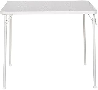CoscoProducts Cosco 34"" Square Textured Wood Grain Resin Top Folding Table, Woodgrain White