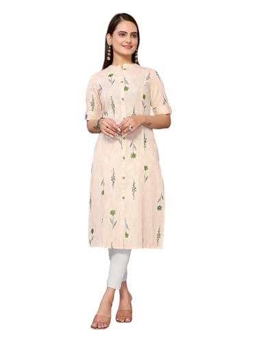 Image of rangita Cotton Flex Calf Length Printed A-line Kurti for Women | Kurta for Women
