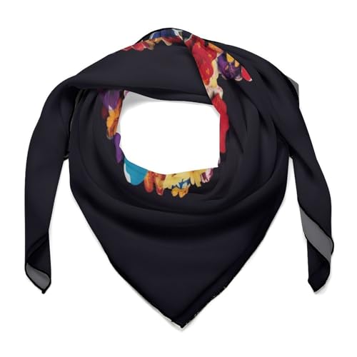 Foulard carré coloré cœur femme cadeau exquis emballé