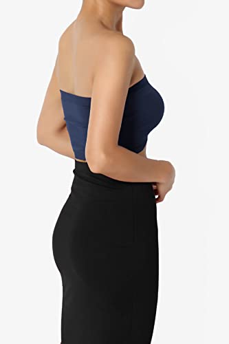 Image of TheMogan Women's Seamless Bandeau Bra Tube Top Strapless Nylon /Span Stretch Bralette