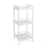 GarveeHome 3 Tier Bathroom Shelf Freestanding, Ladder Shelf for Storage, Space-Saving Bathroom Storage Shelves, Multifunctional Storage Rack for Living Room Bedroom Kitchen Office White