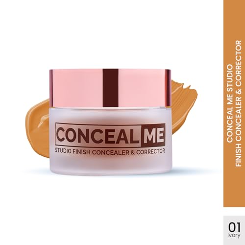 Image of Glam21 Conceal Me Studio Finish Concealer & Corrector |F ull Coverage Yet Lightweight | Easily Blendable Cream Concealer for Dark Circles & Blemishes | 7gm-Ivory-01