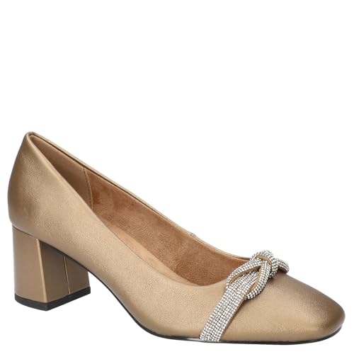 Bella Vita Women's Marigold Block Heeled Pumps, Bronze, 8 X-Wide - image 1