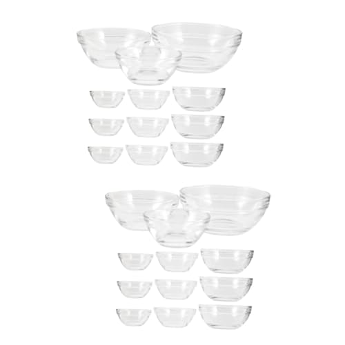 Yardwe 2 Juegos Cuencos De Postre Ramequines Contenedores Tazón De Bocadillos Bol Ensaladera Bowl Ensalada Tazón De Fideos Para La Cocina Tazones De Postre Multiusos Vidrio 12 Piezas * 2