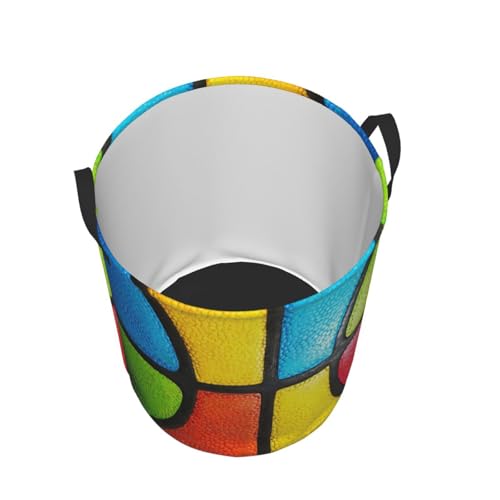 Image of Basketball Texture Colorful Round Laundry Hamper Sport Ball Storage Basket Toys Clothes Organizer Bin For Home Bathroom Bedroom Dorm Nursery, 62l