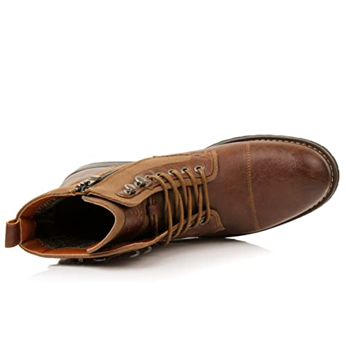 Image of Polar Fox Men's Casual Cap-Toe Ankle Boot Collection | Lace-Up Work, Combat, and Chukka Styles