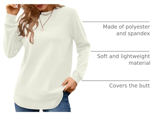 Image of MOLERANI Sweatshirts for Women Casual Long Sleeve Crewneck Shirt Tunic Tops | Pullovers, Soft Lightweight Warm Fabric, Loose Fit, Fall Winter Trendy Clothes, Daily Wear, Workout, Outdoor Outfits