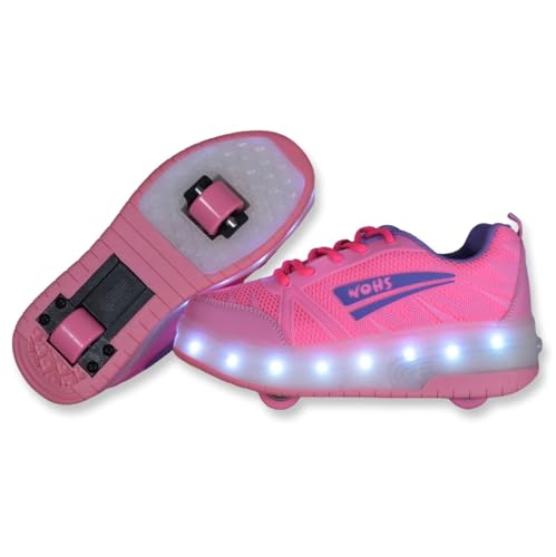 Zapatillas Deportivas con Dos Ruedas y Luces LED. Recargables,