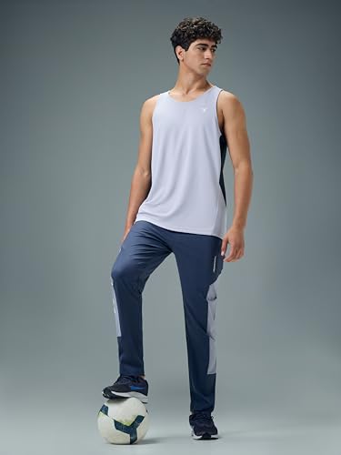 Image of TECHNOSPORT Men's Solid Slim Fit Scoop Neck Sports Innerwear Vest with TECHNOCOOL+ Quick Dry Anti Odour Anti Microbial 2 Way Stretch Soft & Smooth Activewear