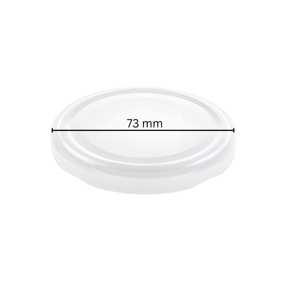 Lot De 12 Couvercles Twist-Off TO 70 - Blancs, Pour Bocaux à Confiture Et Conserve - Ouverture 60 Mm, Pasteurisables Jusqu'à 100°C - 3
