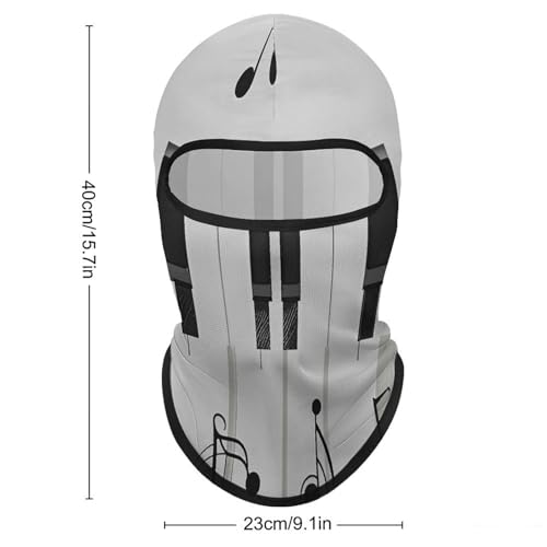 Balaclava para Hombres y Mujeres con Patrón de Teclas de Piano y Notas, Máscara de Rostro Completa para Ciclismo miniatura 2