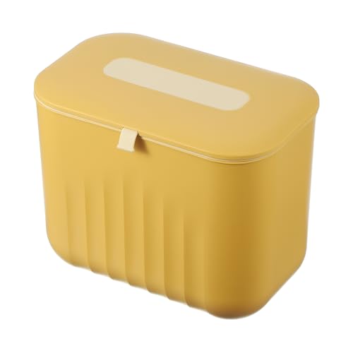 Caneca de basura pequeña colgante 7L plástico amarillo