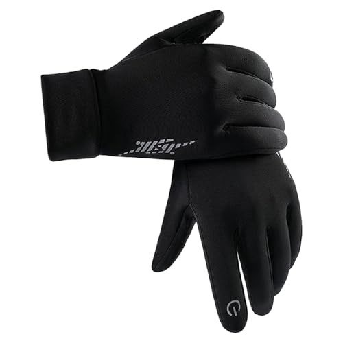 ycezw Guantes de ciclismo cálidos, guantes de invierno para pantalla táctil, guantes para clima frío, guantes de correr táctiles, guantes de ciclismo reflectantes para hombre y mujer, correr, conducir