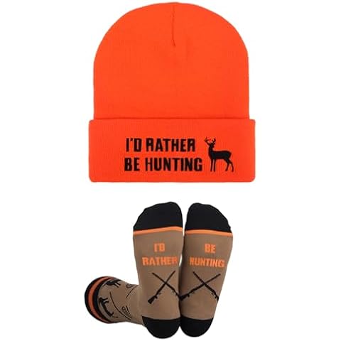 Hunting Gifts for Men, Funny Winter Hat Beanie Cap and Socks, Gifts for Men Him Boys Dad Boyfriend Husband Grandpa Cover