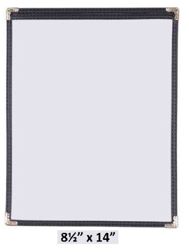 (10 Pack) Single 1 Page Menu Cover (2 View), Black -Tall- 8.5