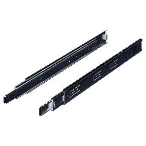 Image of Hettich Telescopic Ball Bearing Channel KA 5632 /550mm | Black Finish Drawer Channel for Home, Kitchen & Wardrobe | Load Bearing Capacity 45 kg | 100% Extension, Galvanised Steel (2 Pcs)