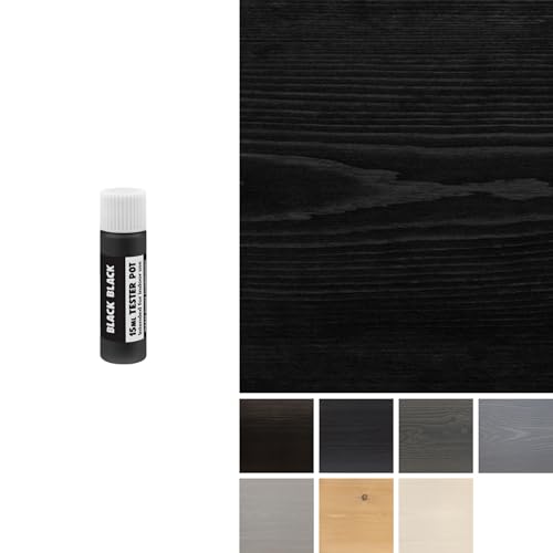 Littlefair's Wood Stain Water-Based - (Black Black) – Non-Toxic, Eco-Friendly & Quick Drying - Easy-to-Apply, Concentrated Formula for All Wood Types – 15ml Tester Pot