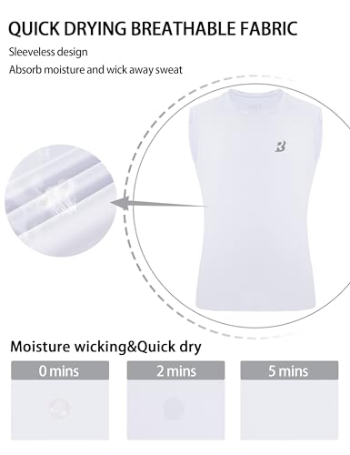 Roadbox Boys Youth Sleeveless Compression Shirt, Quick Dry Kids Football Undershirt, Athletic Soft Tank Tops Sport Basketball3