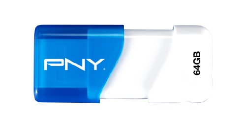 PNY Compact Attache 64GB USB 2.0 Flash Drive Blue (P-FD64GCOMB-GE)