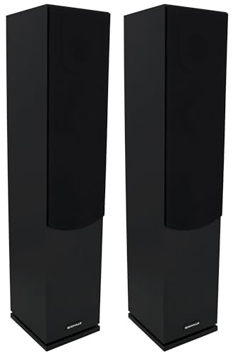 Image of Rockville Lux 654 Black Dual 6.5 inch 4-Ohm Home Audio Tower Speaker, 2-Pack