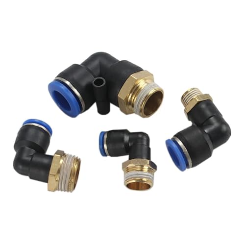 Unión neumática PL6-02 rácor acodado de 6mm para sistemas de aire comprimido