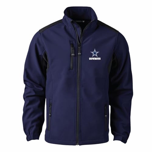 Image of dunbrooke Men's Navy Chicago Bears Softshell Fleece Full-Zip Jacket