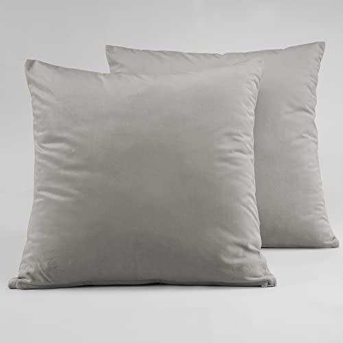 Image of HPD Half Price Drapes Cushion Cover 18 x 18 Heritage Plush Velvet - VPYC-179916-CC18PR - Pair, City Grey