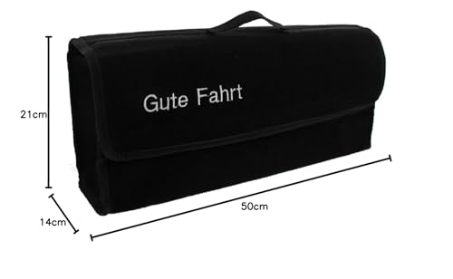 PETEX 48010004 Kofferraumtasche mit Klett und Druckknopf, schwarz, 50 x 14 x 21 cm