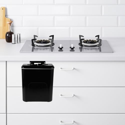 Caneca de basura para cocina con doble compartimento 9L negra miniatura 5