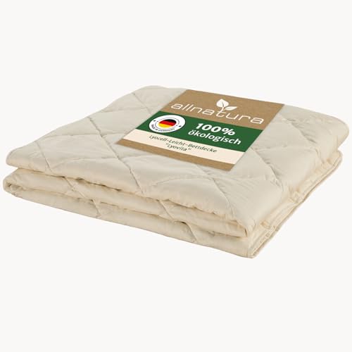 allnatura Lyovita Lyocell leicht-Bettdecke 135x200 cm atmungsaktive Bettdecke für milde Nächte Feuchtigkeitsregulierende Steppdecke 100% Lyocell/Tencel Allergikerfreundlich & waschbar