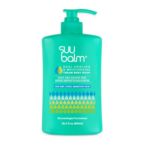 Anti Itch Body Wash, Eczema Bodywash for adults, Psoriasis Body Wash, Moisturising Cleanser for Dry Itchy Skin Relief, Derm-Formulated with Menthol & Shea Butter, Sulfate & Fragrance Free, 420ml