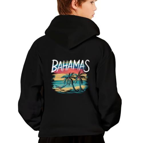 Vintage Proud Bahamas Gift Design Idea Hoodies for Teen Girls Boys Lightweight Kangaroo Pocket Sweatshirt2