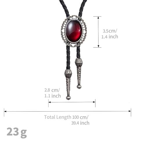 Image of AZORA Western Cowboy Bolo Tie Men Leather Necktie Leather Cord Turquoise Stone Bolo Ties for Men Women