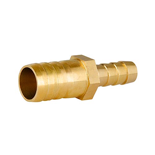 Quickun 1-0303-REDUCER Brass Hose Barb Reducer 3/4 Inch To 3/8 Inch Barbed Reducer Fitting Reducing Splicer Mender Union Adapter thumb #1