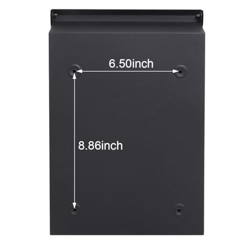 Image of Jssmst Locking Mailbox Wall Mount - Waterproof Mail Boxes with Key Lock Large Capacity, 15.2 x 10.1 x 3.3 Inch, SM-HPB005 Black
