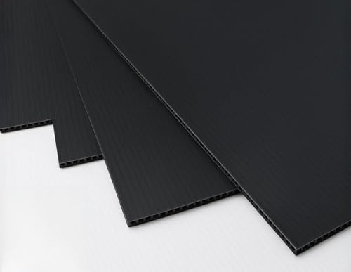 5x Black Correx Sheet 2mm x 1.2 x 2.4m for Hard Floor and Surface Protection Flexible Lightweight Water Resistant Corrugated Floor Protective