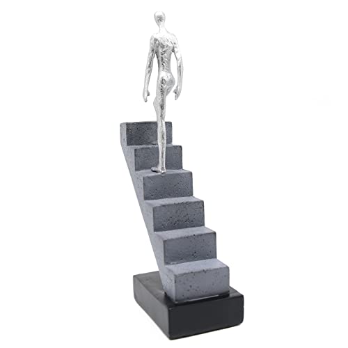 Estatua de Escalera Lukitas en Resina Plateada 11.5'' miniatura 3