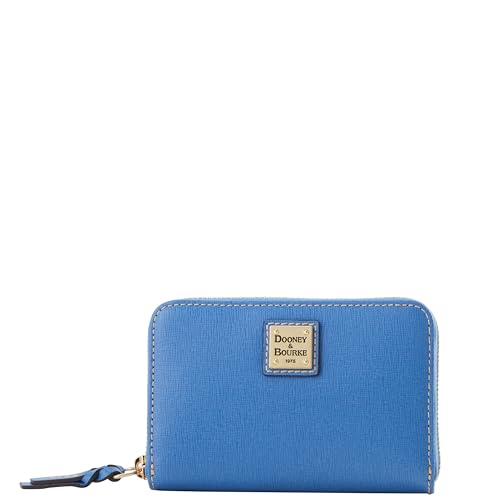 Dooney & Bourke Wallet, Saffiano Medium Zip Around Credit Card Case Wallet - Blue