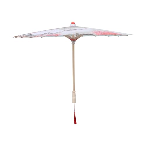 Abaodam Paraguas de Papel al Óleo Estilo Chino, Paraguas Decorativo de Utilería para Escenario y Fotografía, Mango de Madera Pulida, Diseño Tradicional Antiguo, Accesorio Color Aleatorio