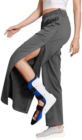 Deyeek Tear Away Pants for Women Easy Access Post Hip Knee Leg Feet Surgery Adaptive Breakaway Lounge Sweatpants with Pockets